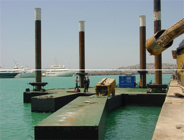 Modular Pontoon Barge with Diesel Hydraulic Power Pack
